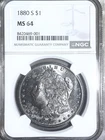 1880 S MORGAN DOLLAR NGC  CH BU + ASSUME TONING start .99