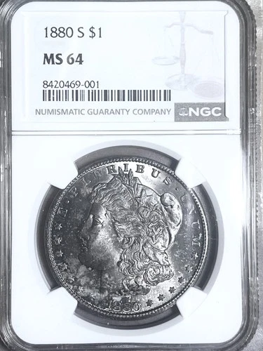 1880 S MORGAN DOLLAR NGC  CH BU + ASSUME TONING start .99