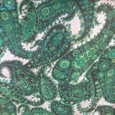 Vintage 60er 70er Jahre großer Stoffrest grün Paisley Acetat Retro 36" x 110