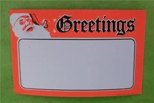 VINTAGE SANTA CLAUS GREETINGS CARDBOARD CHRISTMAS ADVERTISING STORE SIGN DISPLAY