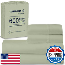 SGI bedding 100% Egyptian Cotton Sheets Full Size – 600 Thread Count Sheets Set,