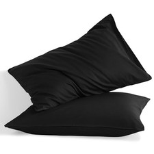 Queen Cotton Pillowcases - Envelope Closure 20x30 Queen 20" x 30" Black