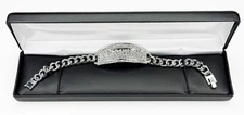 POKER CHAMPION BRACELET made with Swarovski Crystal Stones 8"  silver plate