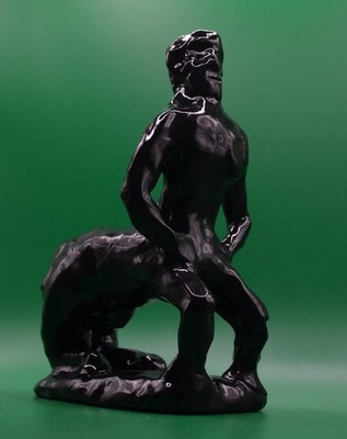 ''Chief Centaur'' - Expensive Original Clay Sculpture. Hand made & glazed.