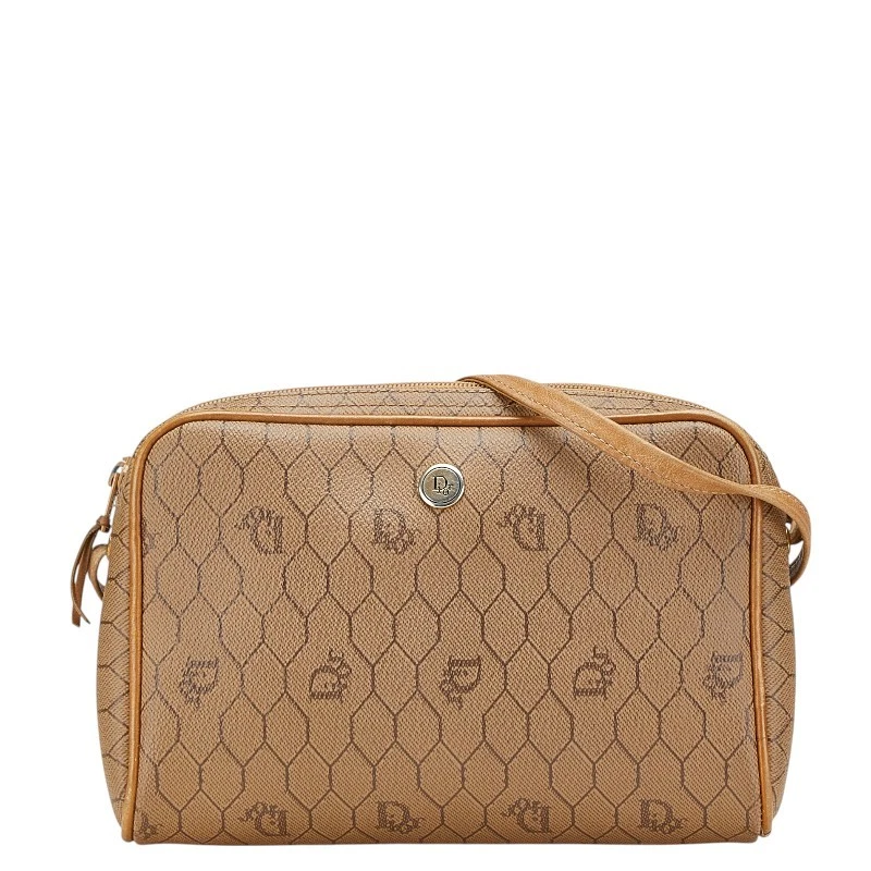 Sac bandoulière Dior nid d'abeille marron PVC cuir femme occasion