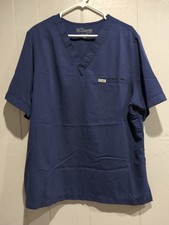 Barco Grey's Anatomy Men's Scrub Top Size Large Navy Blue