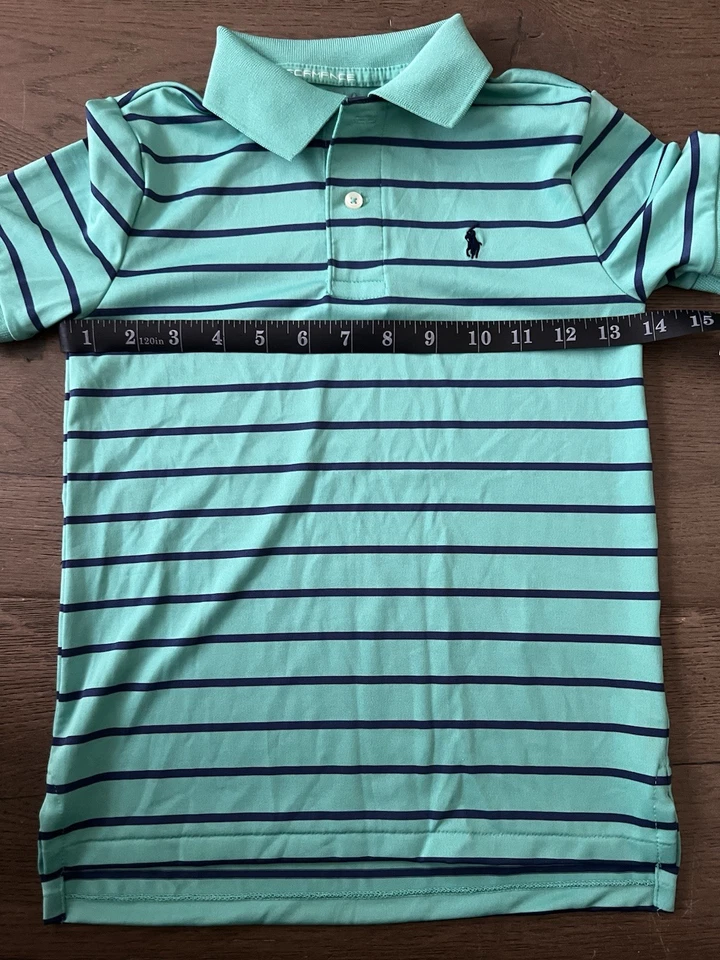 Polo Ralph Lauren ragazzo set di polo e pantaloncini chino taglia 5 blu navy/turq - Immagine 4 di 4