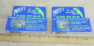 2 Unopened Boxes Of Mack's Ear Seals Earplugs w/ Removable Cord Swimming Etc
