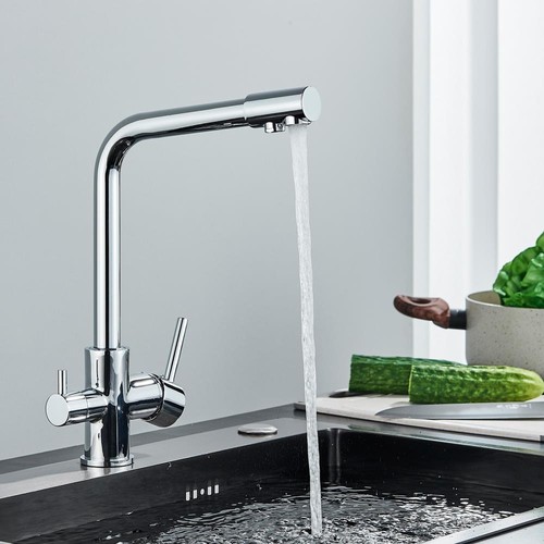3 Way Pure Water Filter Kitchen Tap Dual Handle Swivel Sink Mixer Taps Chrome ! - Picture 11 of 11