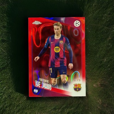 2025-26 Topps Chrome UCC Barcelona Frenkie De Jong Red Lava Refractor #5/5