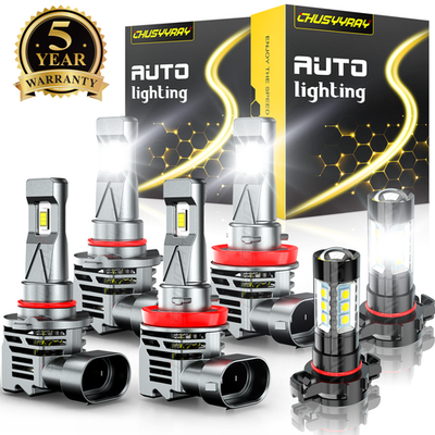For Dodge Charger 2011-2014 - 6x 6000K LED Headlights Fog Light Bulbs Combo 