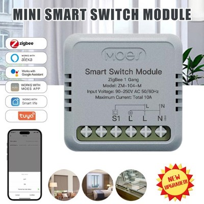 IP20 ZigBee3.0 Mini Smart Light Switch Module 3-Way APP Remote Timer Countdowns
