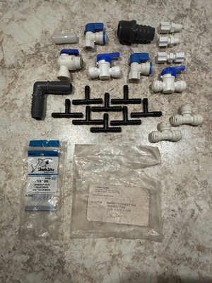 #ad New Manual Valves 1 4quot; Barbed T Fittings 3 8quot; Shark Bite John Guest Fittings $20.00