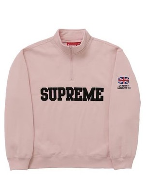 Pullover SUPREME LONDON SHOP FLAG HALF ZIP PULLOVER LIGHT PINK