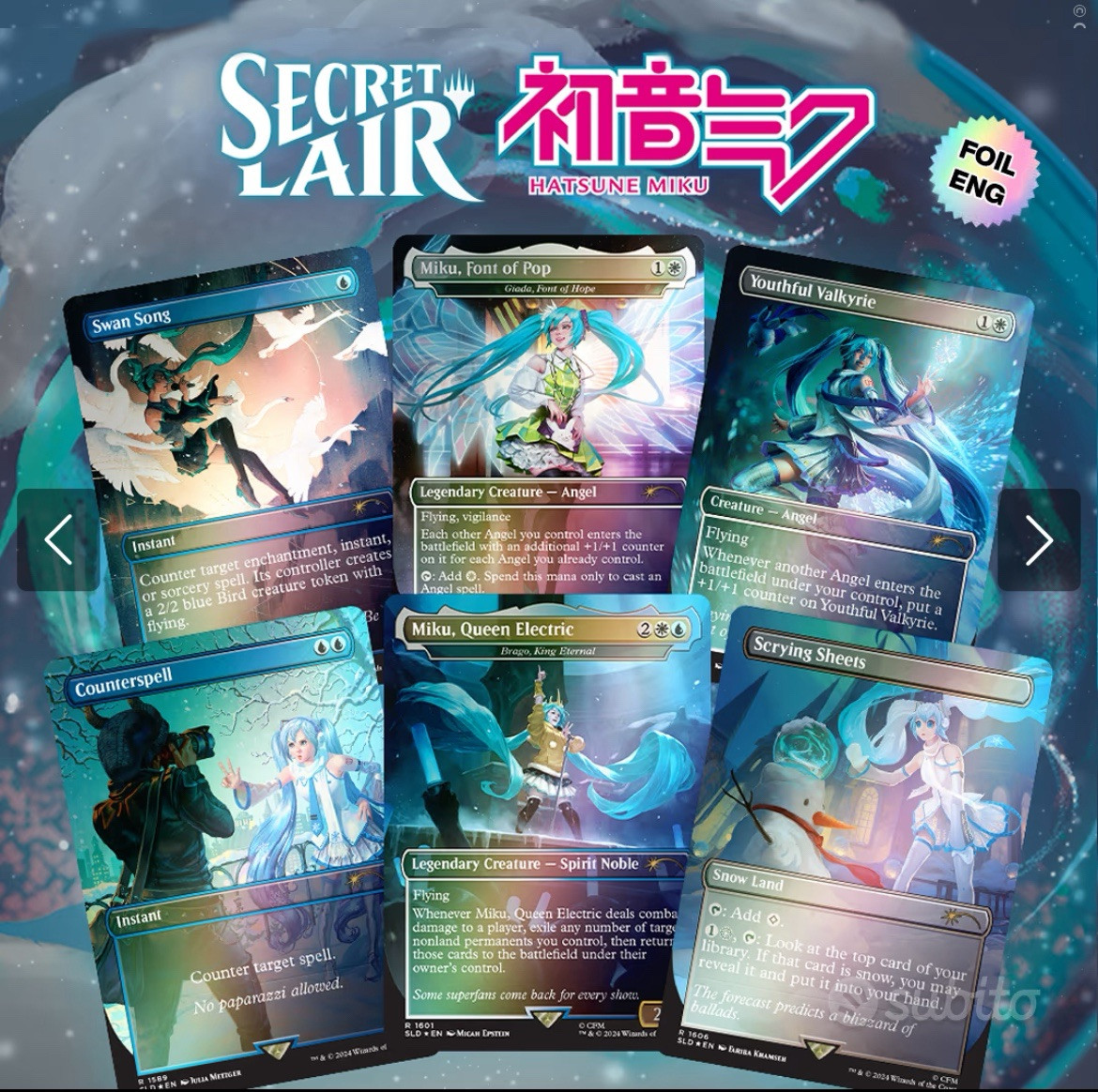 MTG - Hatsune Miku Secret Lair - Complete Set All 4 Drops MTG - Hatsune Miku Secret Lair - Complete Set All 4 Drops