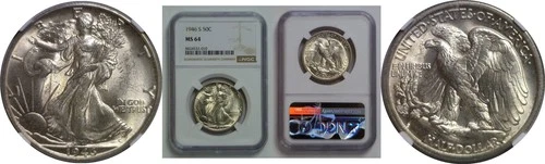 1946-S Walking Liberty Half Dollar   NGC MS-64