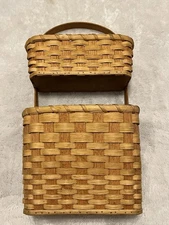 Amish Made Basket Wall Hanging Double Letter Holder Woven Made In Sonora, Ky