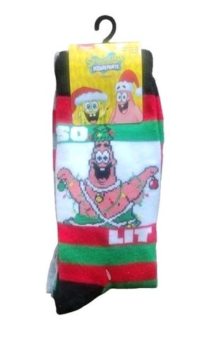 HYP Spongebob Schwammkopf Patrick 2 Paar Socken Größe 6-12 Herren Crew Nickelodeon - Bild 3 von 4