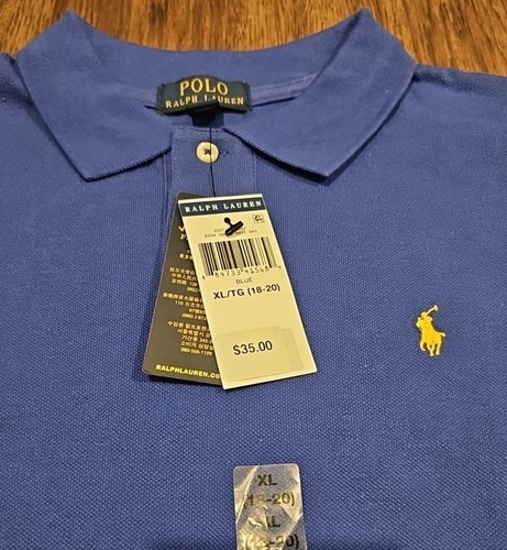 Polo Ralph Lauren Boy Classic fit Short Sleeve Polo Shirt XL Classic Blue NWT - Picture 4 of 8