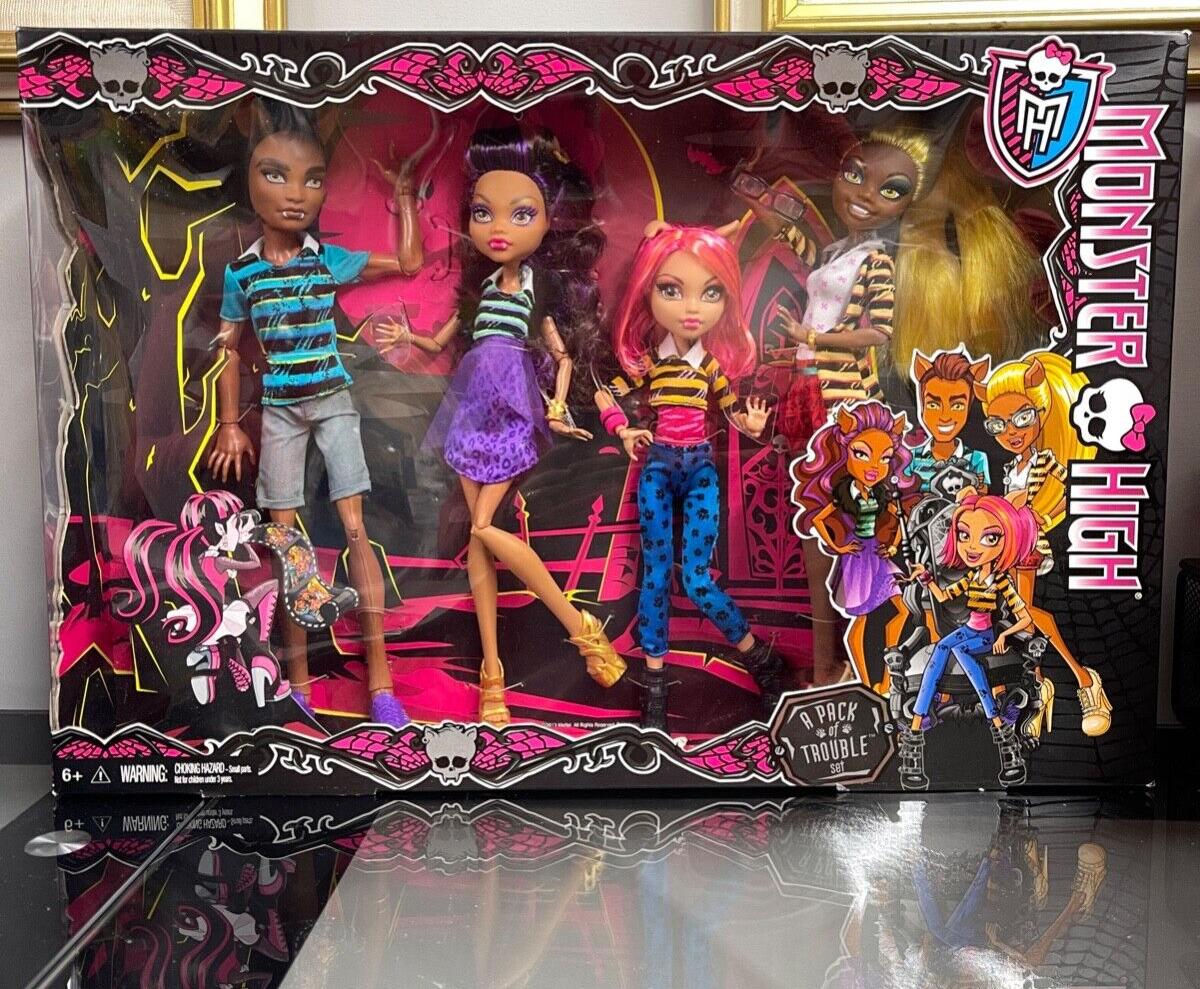 NEW MONSTER HIGH A PACK OF TROUBLE 4 DOLL SET CLAWDEEN