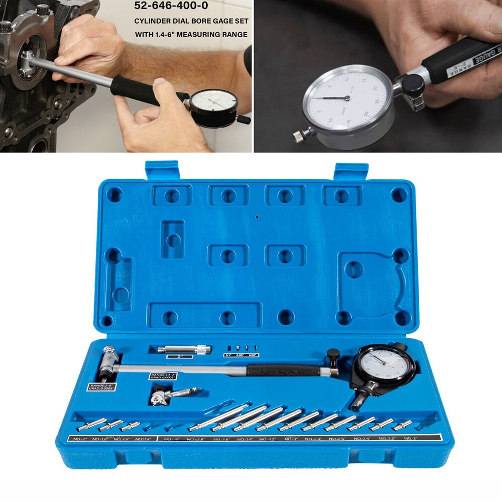 Deep Engine Cylinder Dial Indicator Bore Gauge Kit 1.4-6 Inch 52-646-400-0