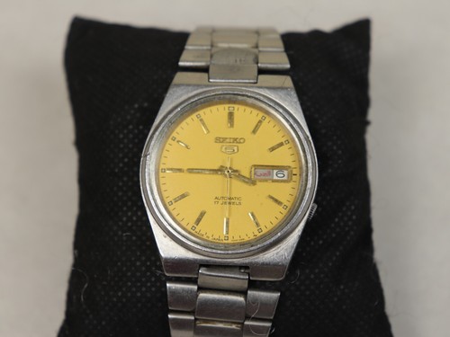 Vintage Rare Seiko 5 Automatic 7009-3131 Watch, Day/Date, Yellow Dial, 17J, MInt - Picture 10 of 24