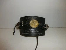 New Moon Studio Yellow Topaz Leather Adjustable Bracelet Crystal Gemstone