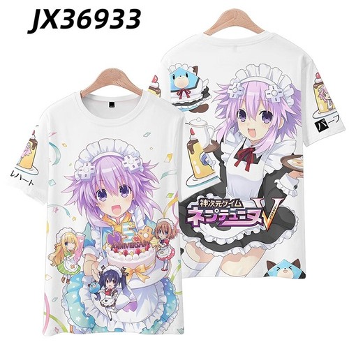 Nwe Hyperdimension Neptunia Summer Fashion T-Shirt Cartoon Short Sleeve - Picture 8 of 14