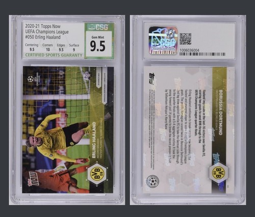 2020-21 Topps Now Champions League #50 Erling Haaland CSG 9.5 - Picture 3 of 3