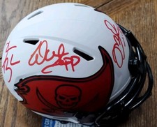 NICE Autographed Bucs Brooks Sapp Alstott Lunar Eclipse Mini Helmet BAS
