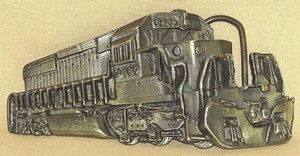 Vintage Locomotive Brass Belt Buckle, The Great American Buckle Co. Chicago, USA