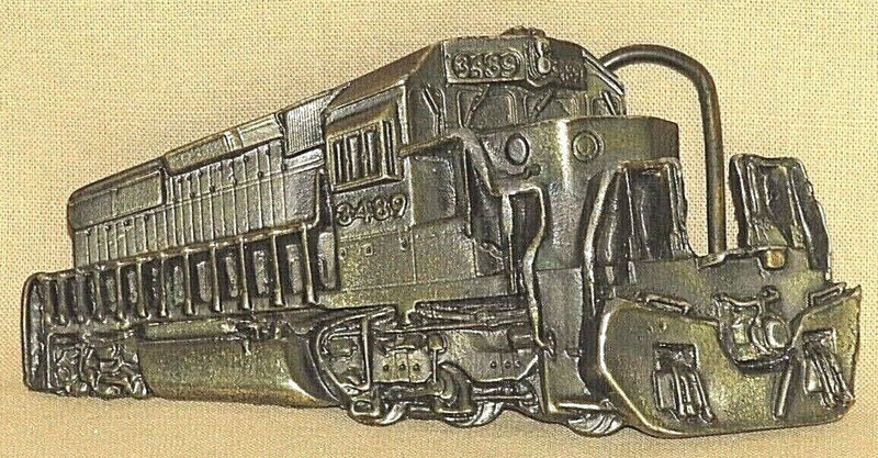 Vintage Locomotive Brass Belt Buckle, The Great American Buckle Co. Chicago, USA