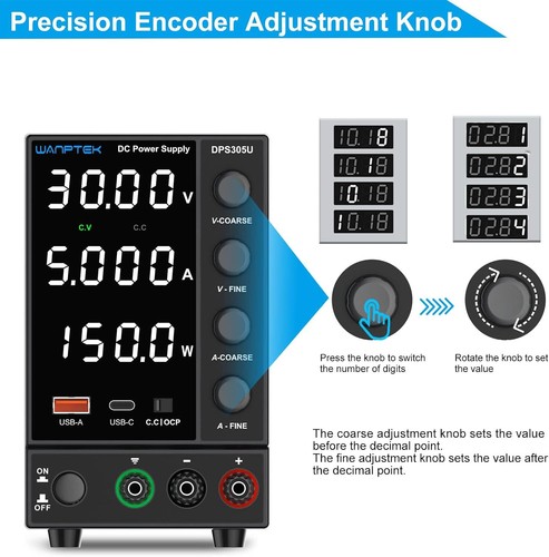 0~30V 5A Adjustable Variable Lab DC Power Supply Regulator Precision Voltage - Picture 4 of 9