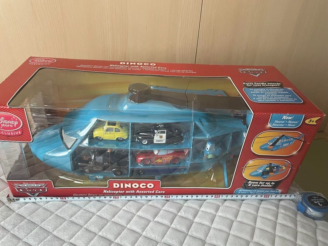 Disney Cars DINOCO Helicopter with Assorted Cars 1/43 Rare!!! F/S