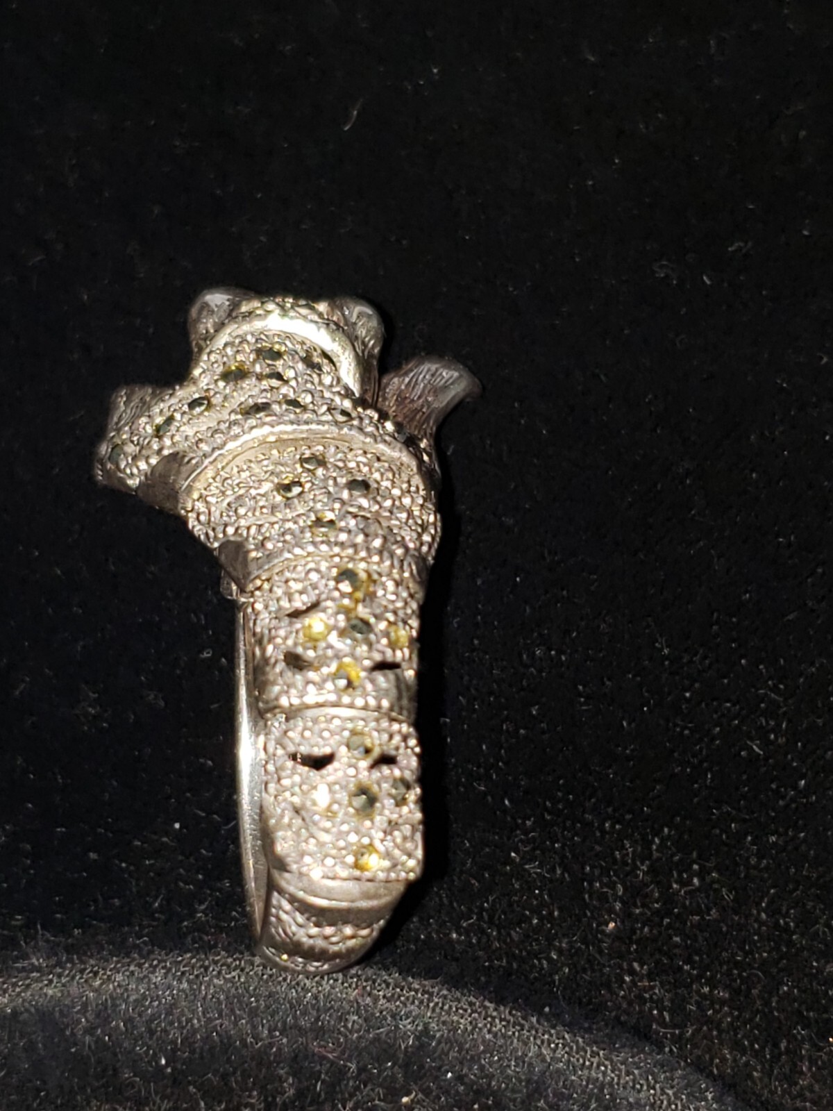 Vt Sterling Silver Marcasite Ruby Articulated Jag… - image 10