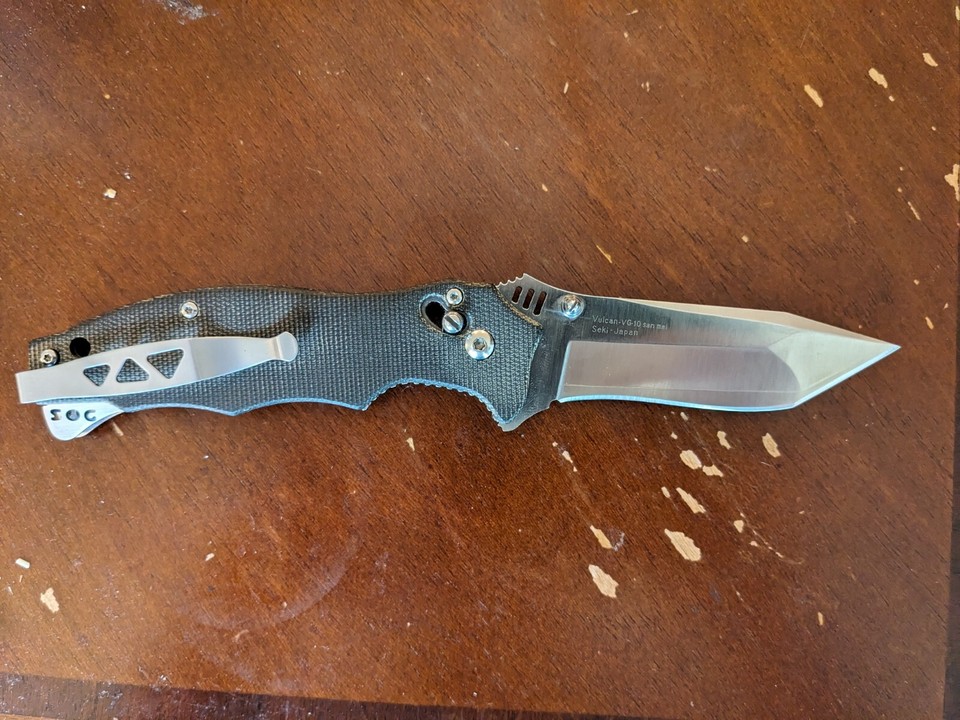 Sog Vulcan VG10 Seki Japan Folding Pocket Knife, Arc Lock, Green