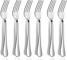 Dinner Forks, Set of 6 Top Food Grade Stainless Steel Silverware Forks, Flatware