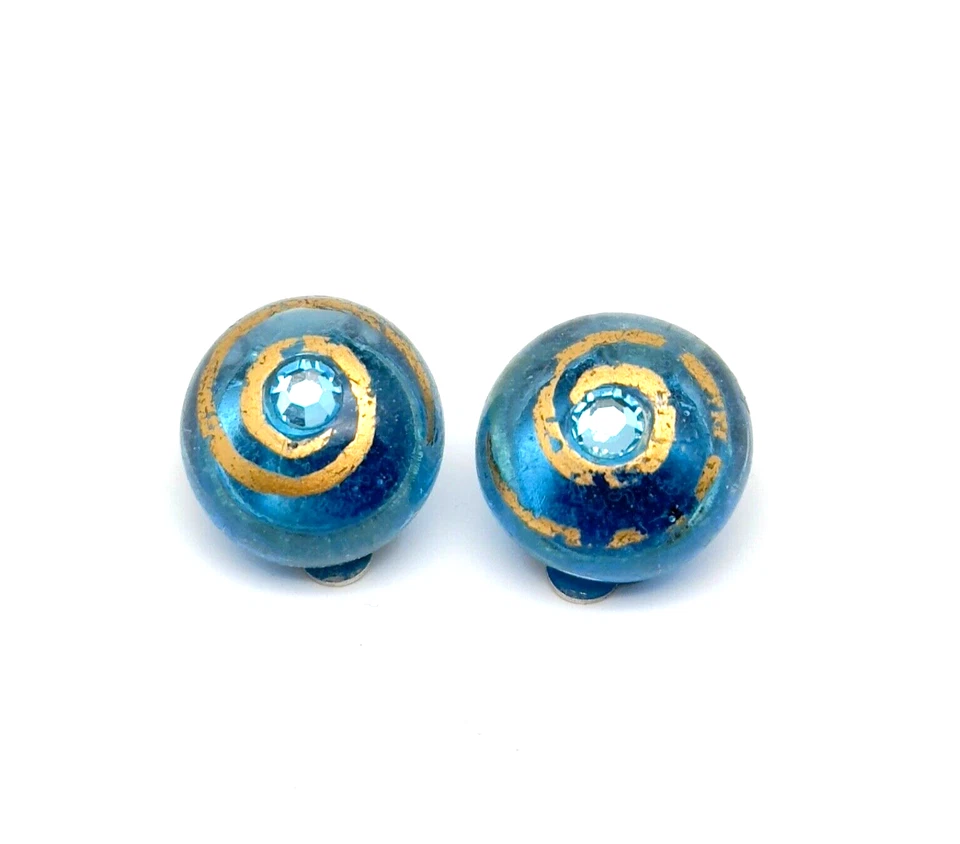 Stunning Vintage Murano Glass Clip-On Earrings Beautiful. - Image 2 of 4