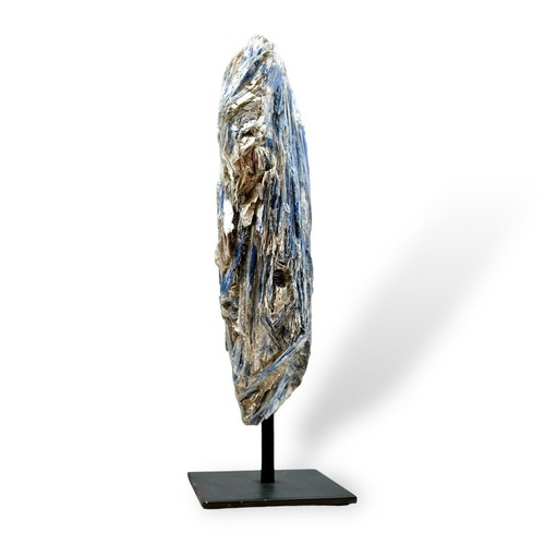 Large Blue Kyanite Freeform on Black Metal Stand Quartz Crystal Matrix, 6 lbs. - Picture 5 of 24
