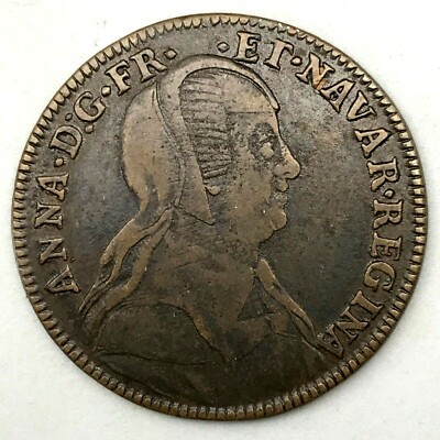 1600-1640) LUDOVICUS XIIII D G FRAN ET NAV REX/ ANNA D G FR ET