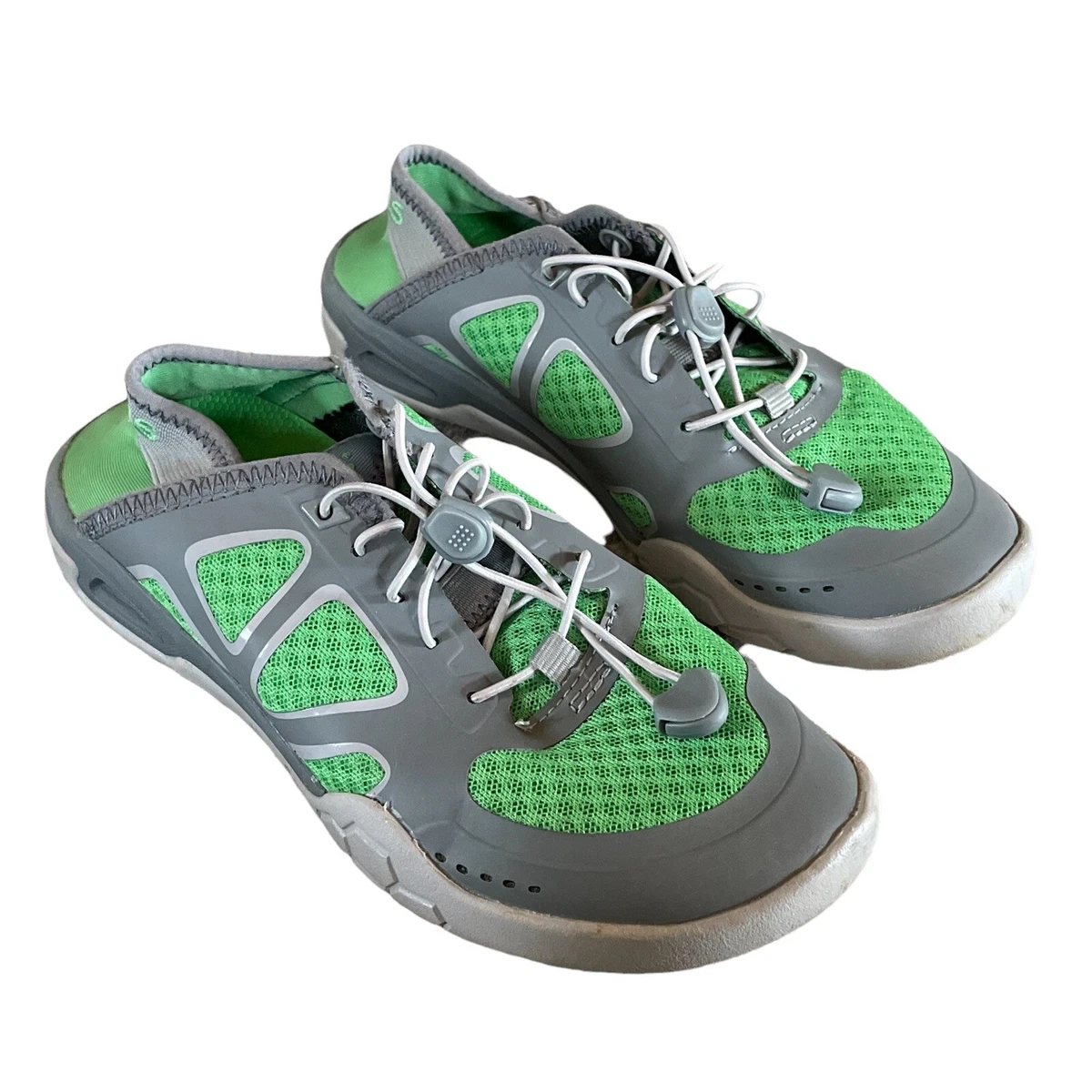 SIMMS Water Shoes Womens 6 Green Gray Right Angle Fishing Boat Beach Bungee  Cord