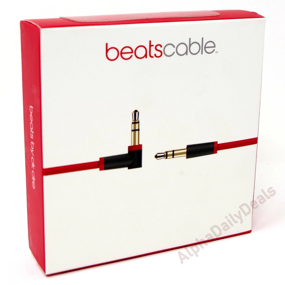 Genuine OEM Beats by Dr. Dre Replacement Red Audio Cable with 3.5mm Jack - Image 2 of 3