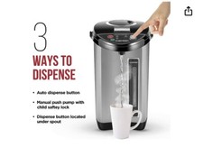 Chefman Electric Hot Water Pot w/Auto & Manual Dispense Buttons, Safe Lock, NIB