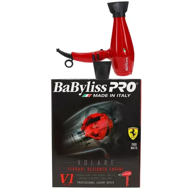 BaByliss PRO Volare V1 Ferrari Designed Engine Hair Dryer -(RED
