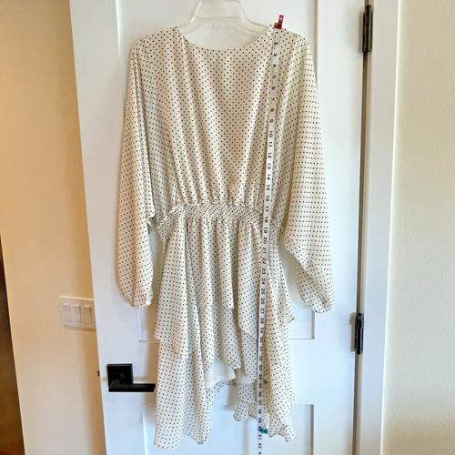 Favlux Womens Dress Large White Black Polka Dots Wedding Baby Shower Date GNO