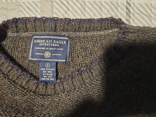 American Eagle Outfitters Wool Green Striped Sweater Size Small - Picture 3 of 4