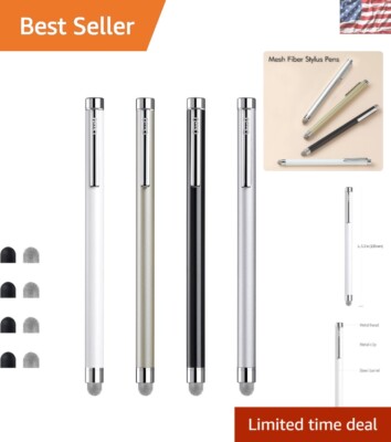 High-Quality Metal Stylus for Touch Screens - 4 Colors and Replaceable Tips