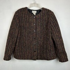 Blazer Womens XL Jacket Tweed Textured Multicolor Vtg 90s Office Button Read