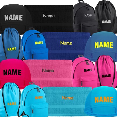 Kinderbadekappe Turnbeutel Handtuch Rucksack mit Name Namen Badekappe Badehaube