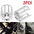 2X Chrome Cut Oil Filter Cover Cap Trim For Harley for Touring for Road King CT